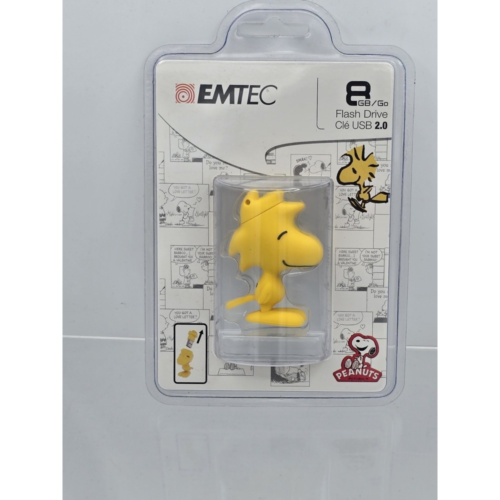 NEW Emtec 3D Peanuts Woodstock‎ Bird Character 8GB USB 2.0 Flash Drive New